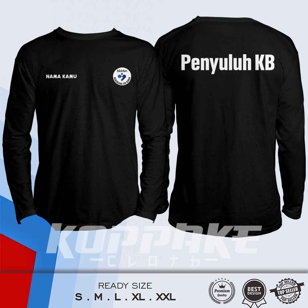 Kaos bkkbn Penyuluh KB Gratis Nama Kamu Lengan Panjang Baju Distro