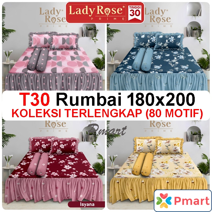 SPREI LADY ROSE RUMBAI 180x200 / SPREI RUMBAI LADY ROSE 180x200