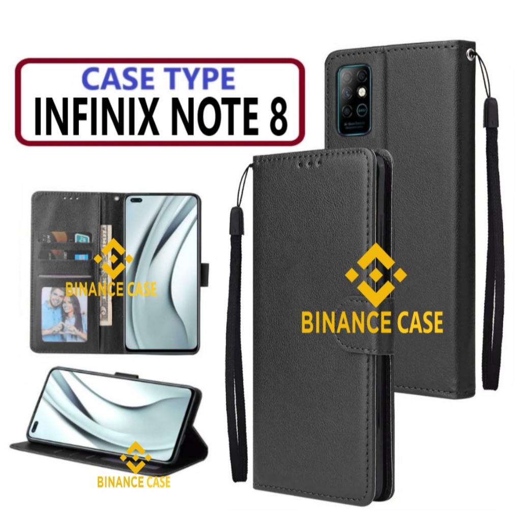LEATHER FLIP CASE INFINIX NOTE 8 CASE KULIT FLIP WALLET LEATHER KULIT PREMIUM SARUNG BUKA TUTUP KESI