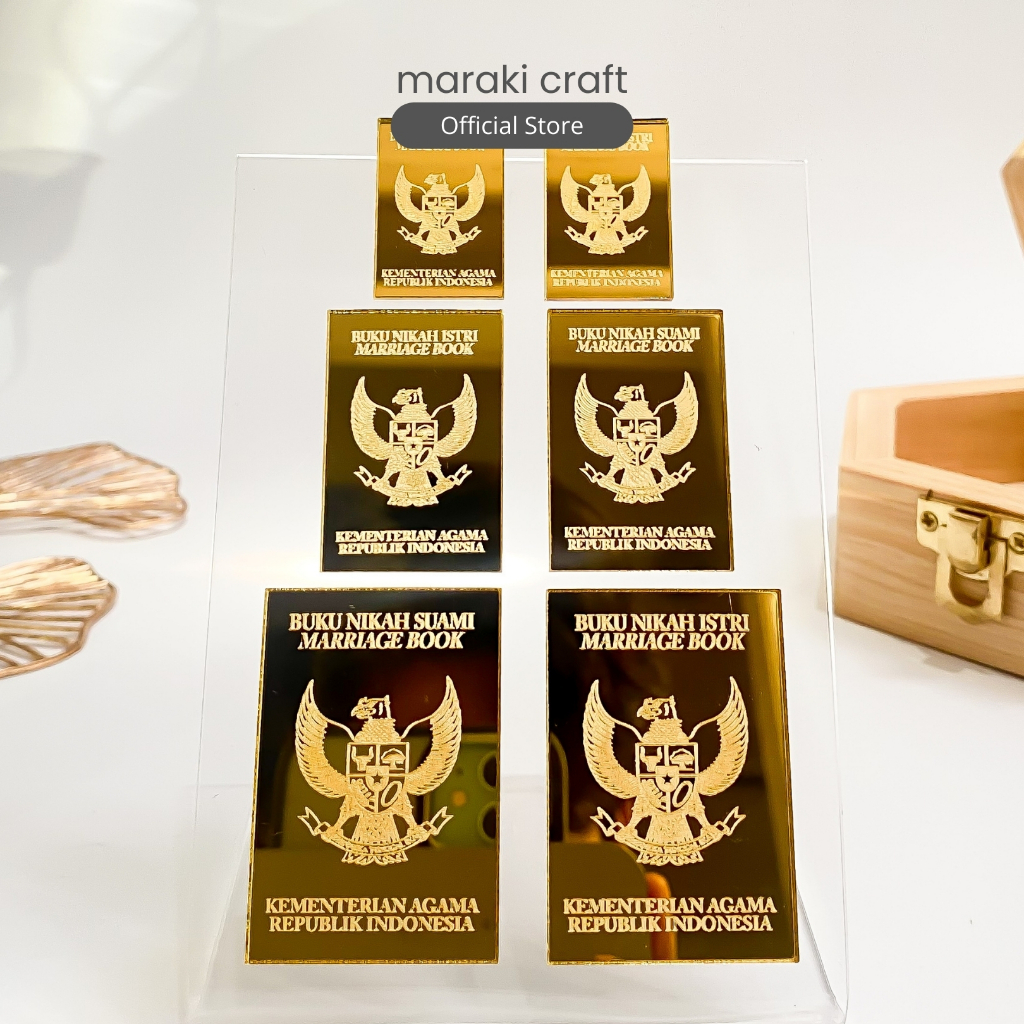 GOLD Replika Buku Nikah Akrilik Miror | Dekorasi Mahar Akrilik | Akrilik Gold Miror | Hiasan Mahar