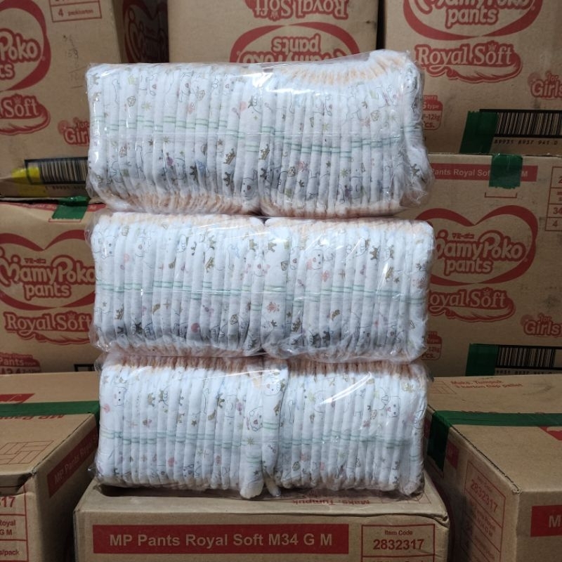 Pampers Popok Bayi Mamypoko Royal Soft Pants / Perkat Repack Size XXL,XL,L,M dan NB isi 50