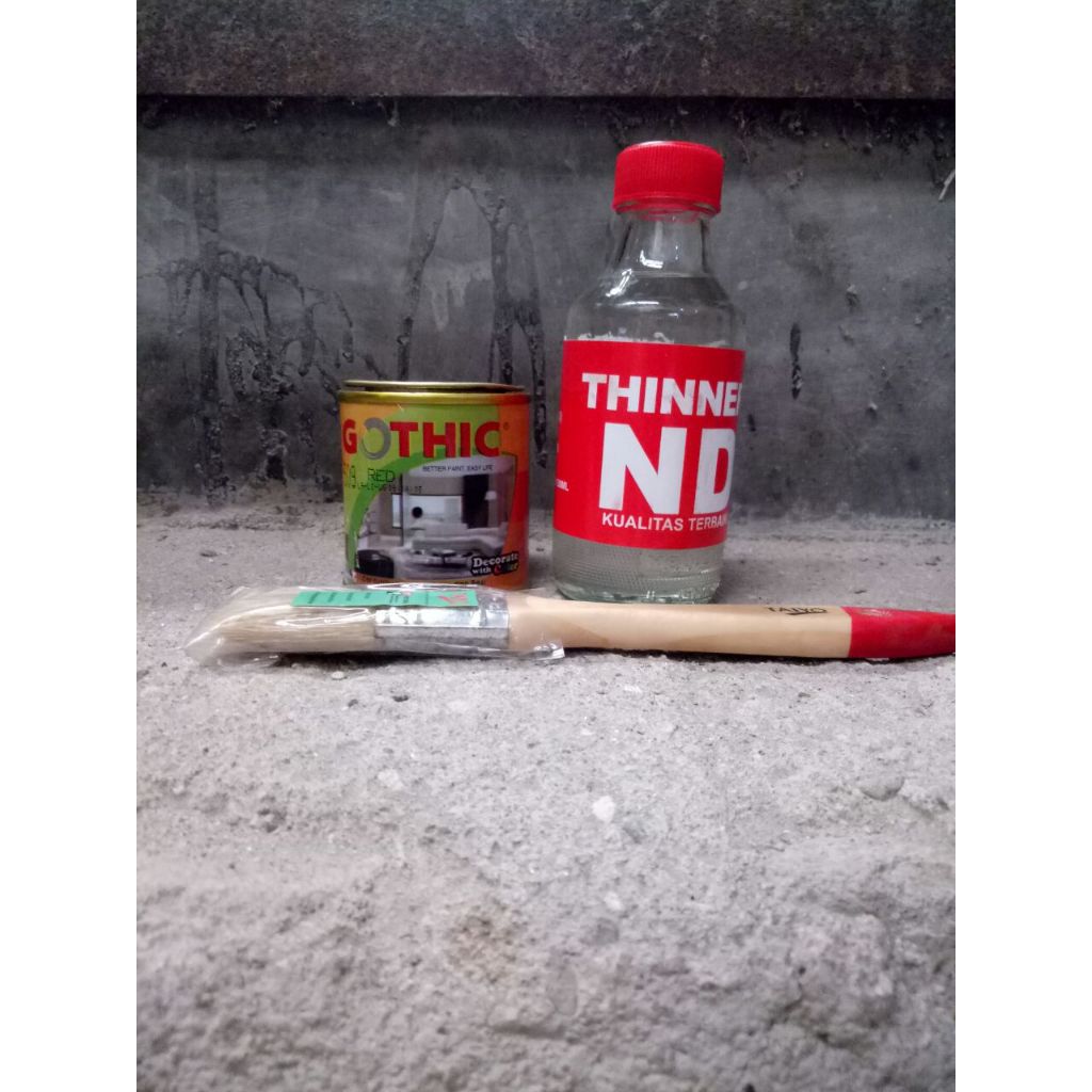 PAKET CAT GOTHIC 100ml + THINNER + KUAS 1" TAIYO