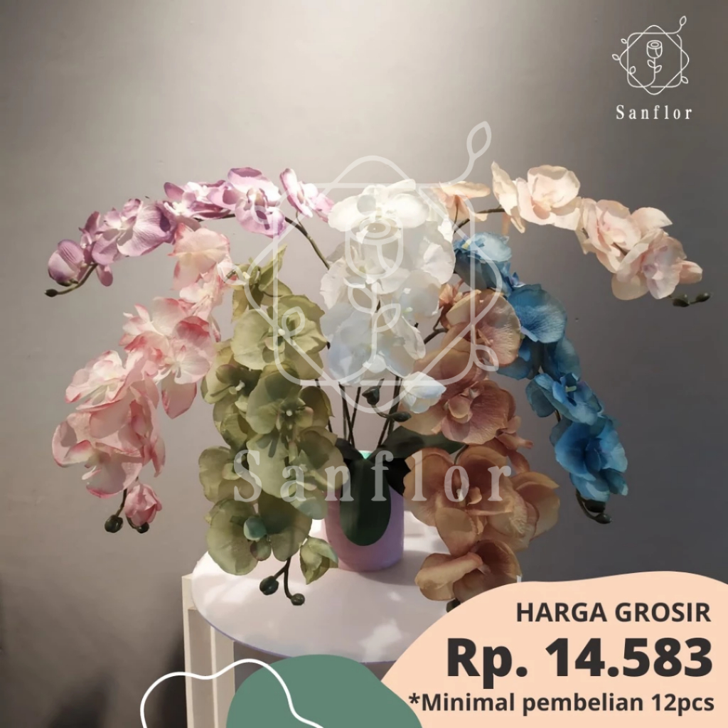 ANGGREK MINI KAIN/MINI ORCHID/ANGGREK MINI PALSU BAHAN KAIN(TANPA DAUN)