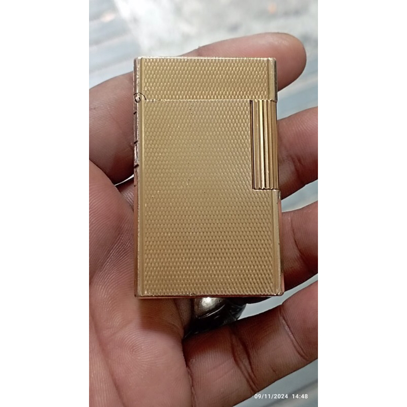 Korek Api Lighter ST DUPONT Goldplate One Hole ORIGINAL Made In France