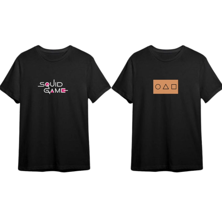 Baju Kaos Squid Game Korea Movie Tshirt Dalgona Candy Outfit Dewasa Pria/Wanita | Atasan Motif Invit