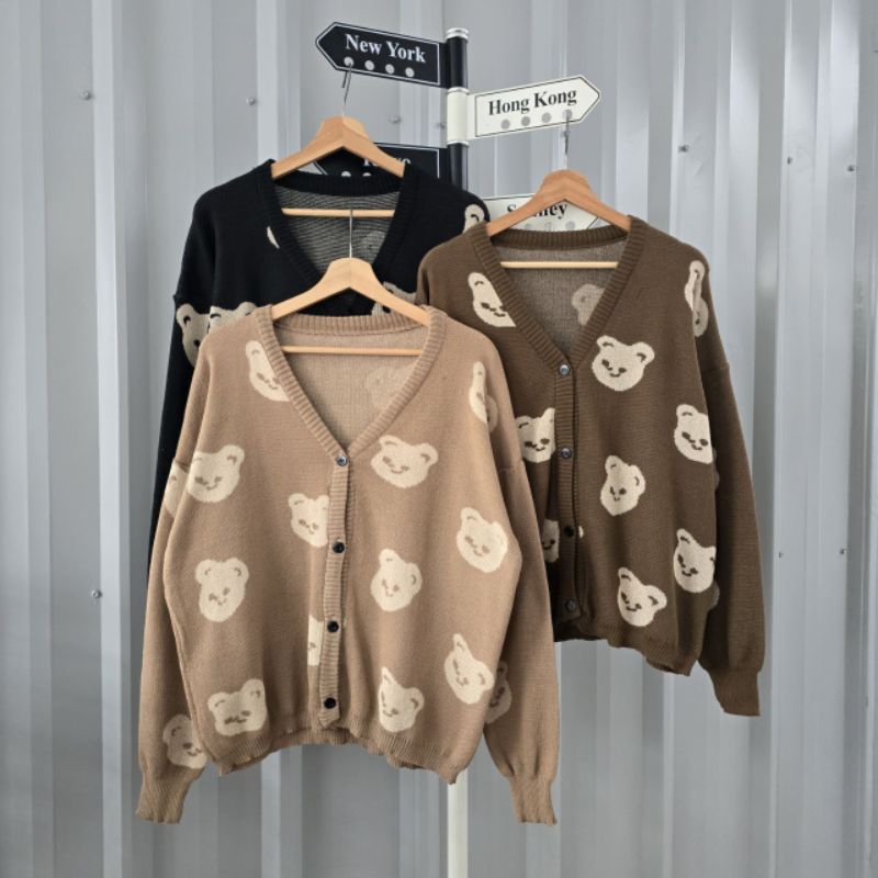 outer head bear outer rajut cardygan rajut atasan wanita rajut baju wanita rajut