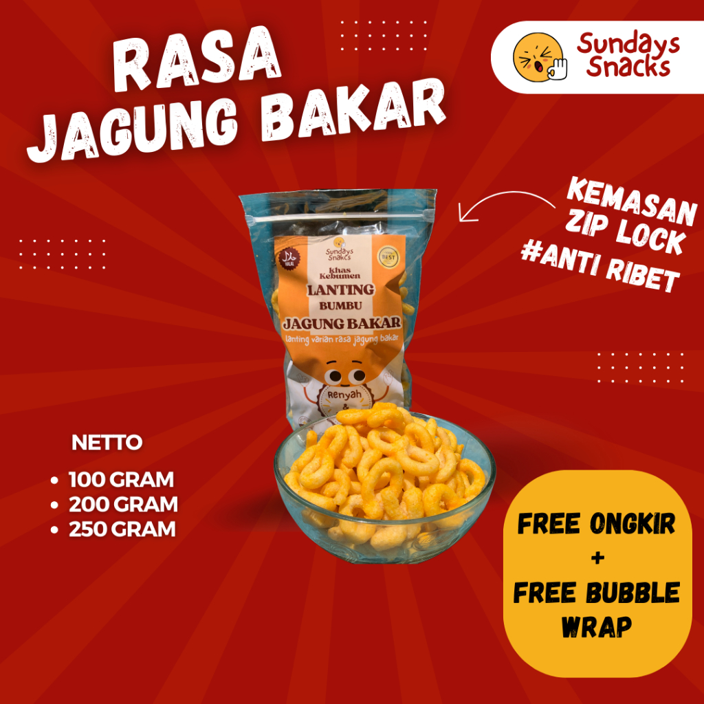 

Lanting Asli Kebumen varian Rasa Jagung Bakar 200gr