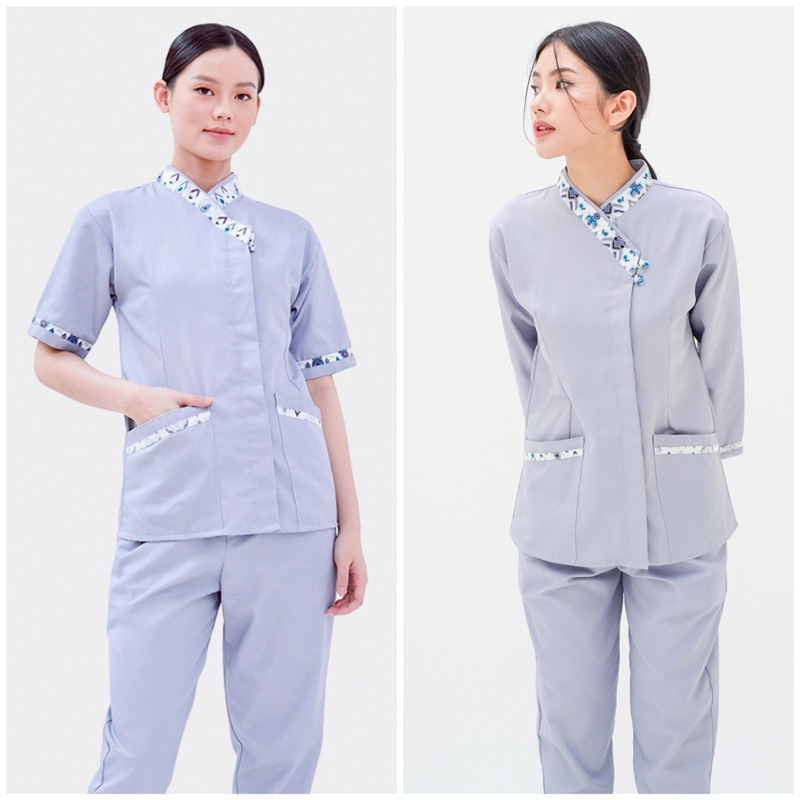 MEGAN Silver Grey seragam baju suster/ nanny uniform/ seragam hotel spa