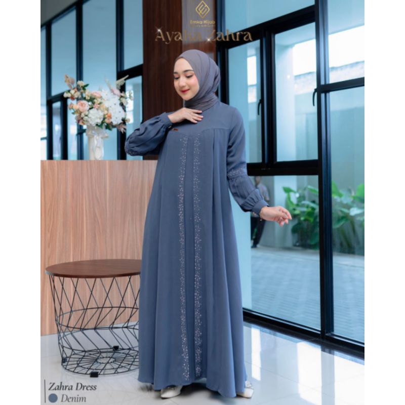 READY Gamis Zahra Dress By Emka Hijab - Bahan paulista
