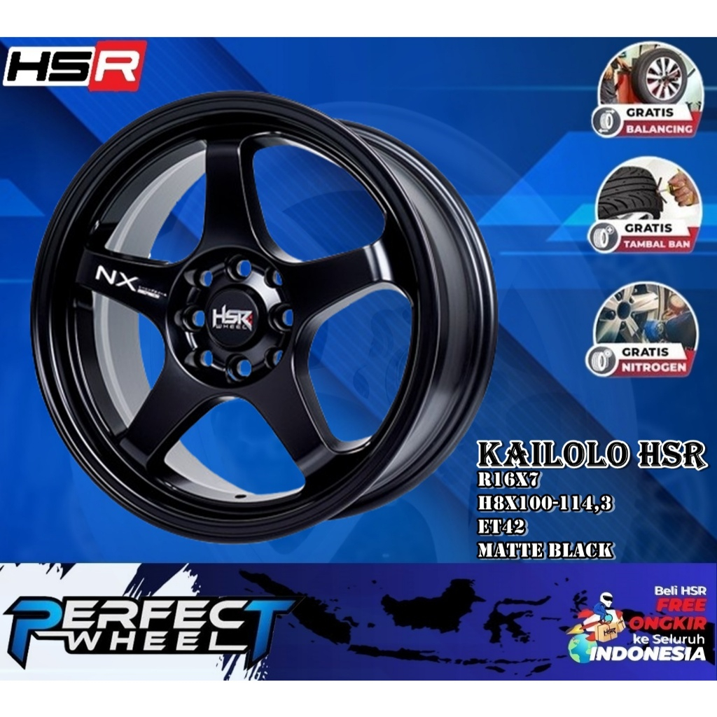 Velg Racing HSR Kailolo R16 Dobel Pcd Velg Mobil R16 Tuk Panther Xenia Yaris Agya