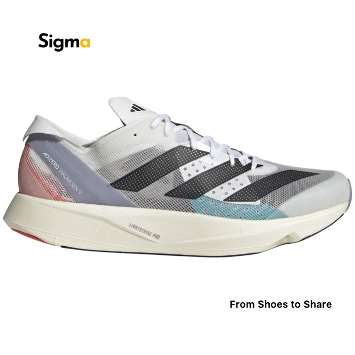 Sepatu Lari Adidas Adizero Takumi Sen 9 Silver Violet Cyan