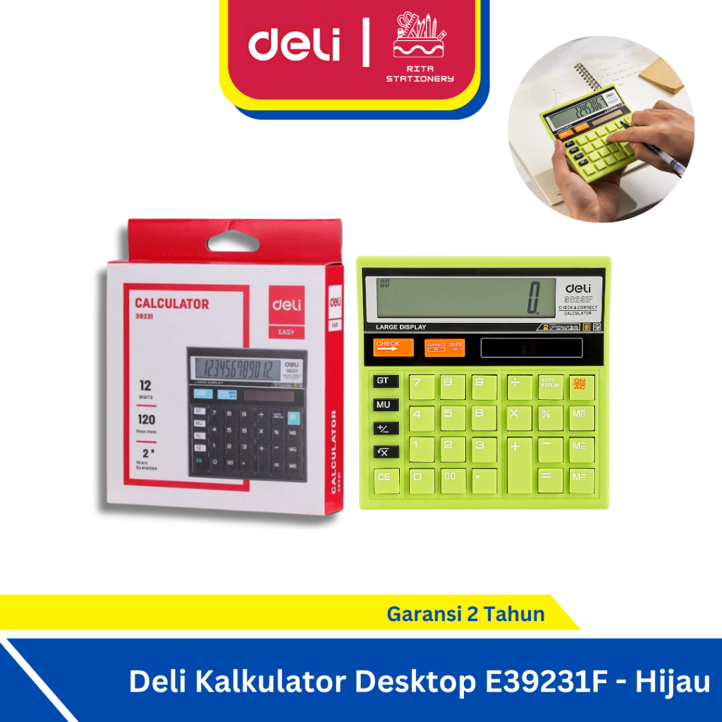 

Deli Dekstop Calculator / Kalkulator Meja Dual Power 12 Digit Garansi 2 Tahun - E39231F