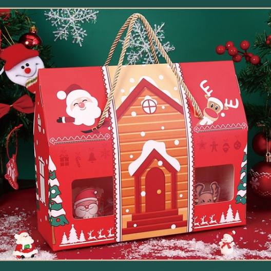 

Box CUPCAKE MUFFIN Window TEMA NATAL / kardus cup cake Christmas Natal - Box Hampers Natal - Box Muffin 3 cup 26x9x13cm