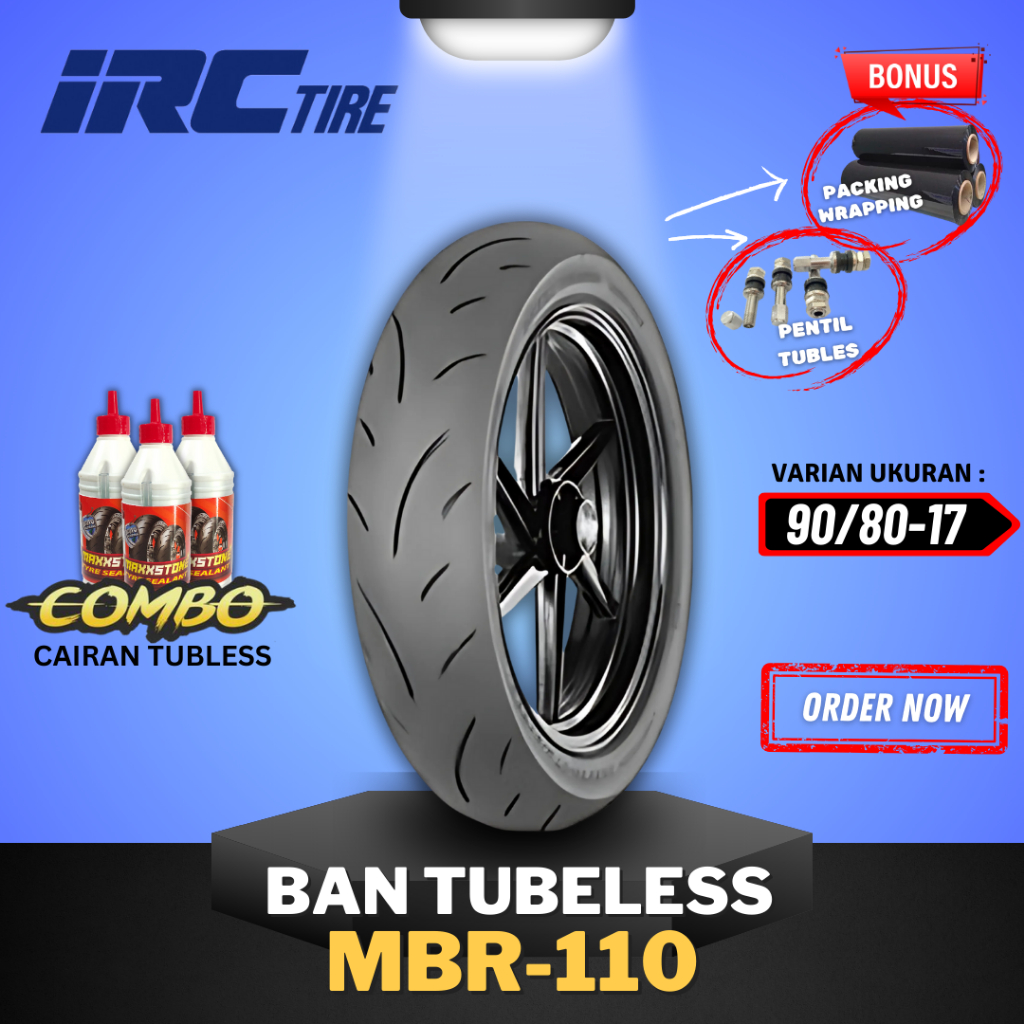PROMO [READY COD] BAN IRC MBR110 RING 17 90/80-17 / BAN TUBELESS SOFT COMPOUND IRC RING 17 / BAN