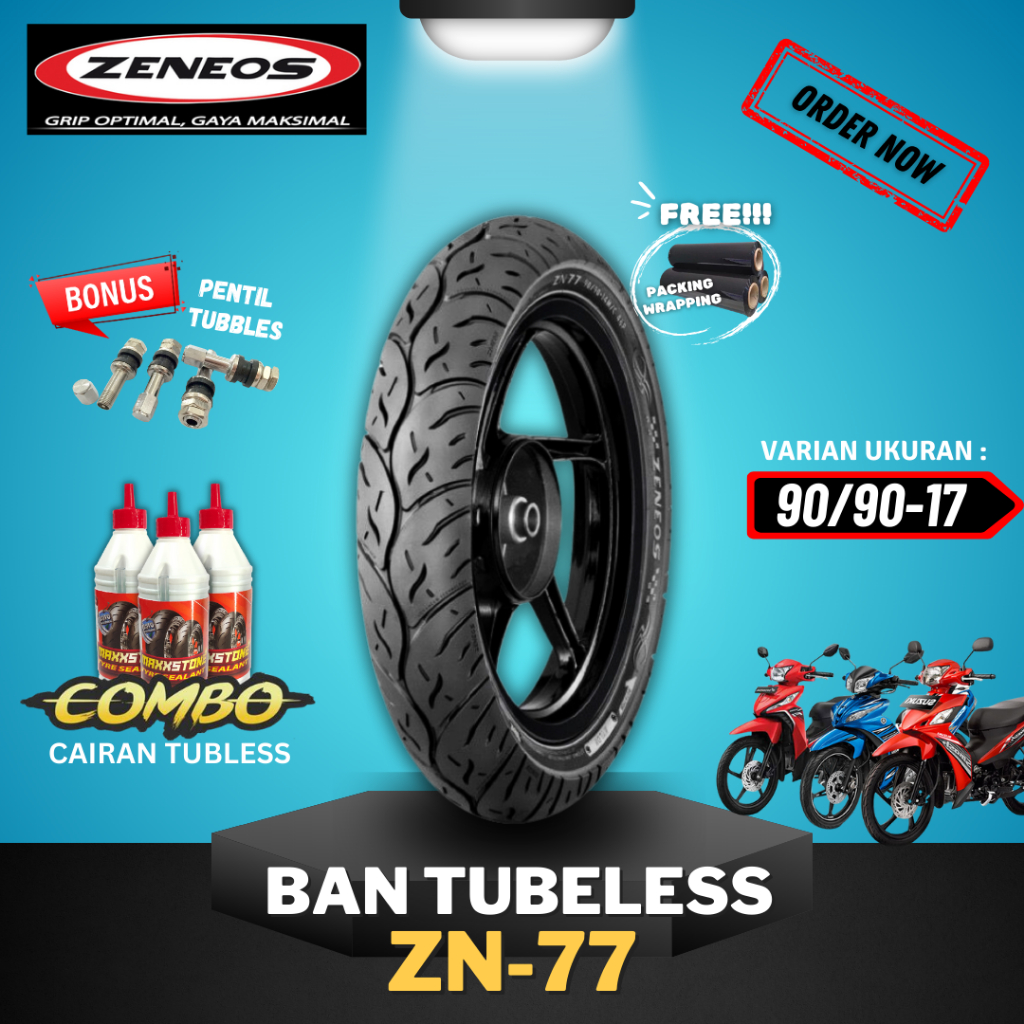 [READY COD] BAN ZENEOS ZN77 RING 17 90/90-17 / BAN TUBELESS ZENEOS RING 17 /  BAN MOTOR BEBEK RING 1