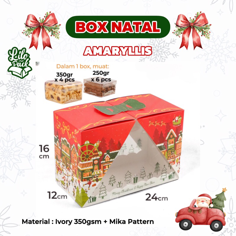 

AMARYLLIS | Box Hampers Toples Persegi Natal Kotak Gift Packaging Toples Kue Kering Christmas