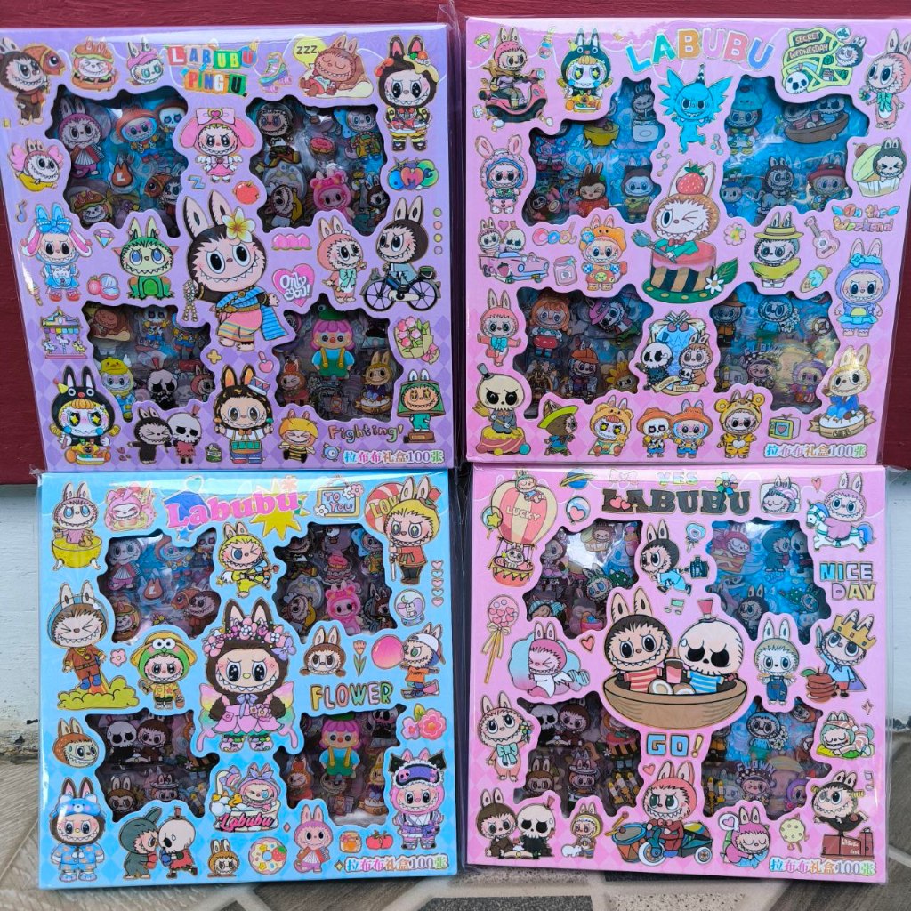 

STIKER LABUBU STICKER LABUBU isi 100 Pcs/box LABUBU viral 1 box isi 100pcs mix random