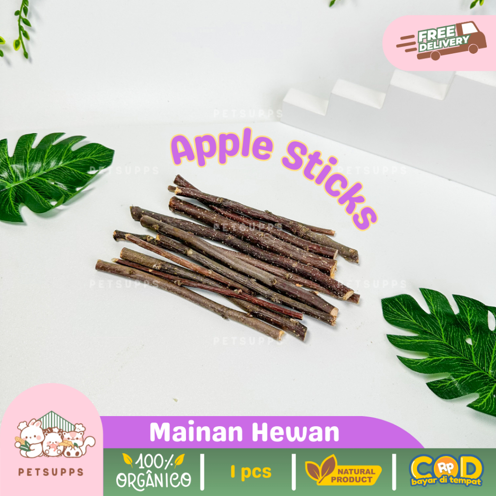 Apple stick FULL SIZE 13-15cm| Apple orchard stick | gigitan hamster | apple chew toy | grind teeth