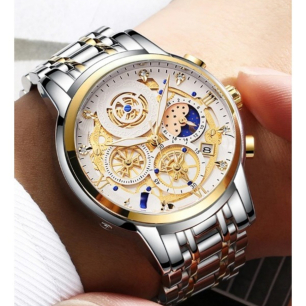 Hot Sale Cod Jam Tangan Pria Jp-17 Luxury Original Analog Sporty Full Stainless Tahan Air 3Atm Jam