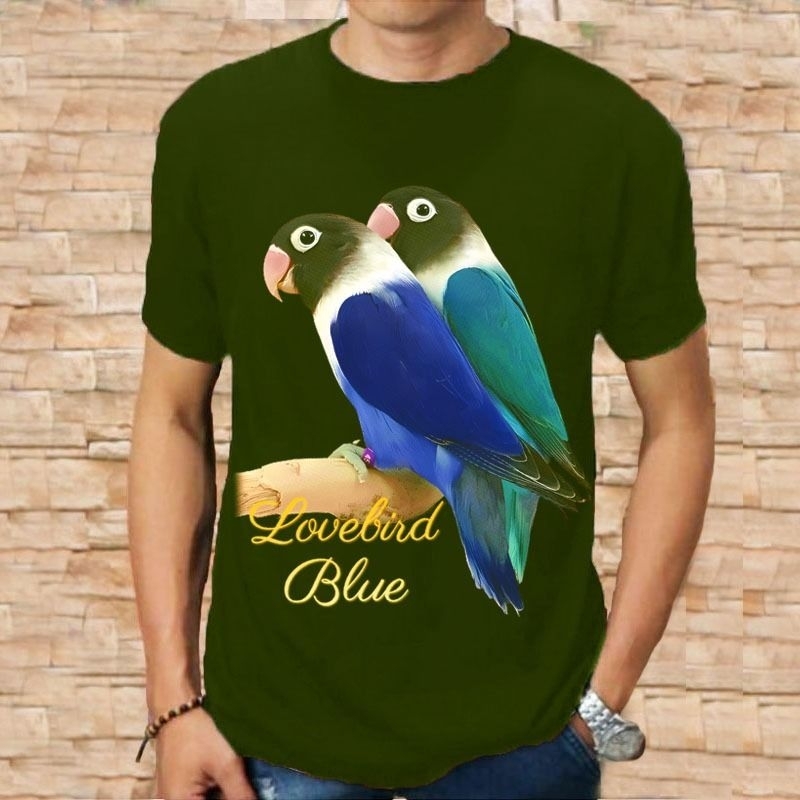 Kaos Distro Pria Lengan Pendek Sepasang Burung Love Bird Keren Terbaru Baju Pria Kekinian Termurah T