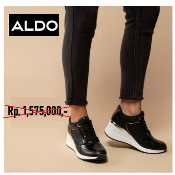 NEW Original ALDO Korie 40 41 Black Sneakers Hitam Sepatu Wanita