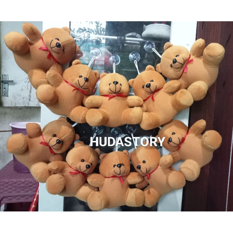 TERLARIS BONEKA TEDY BEAR COKLAT POLOS PANJANG 15 CM#BONEKA GANTUNGAN HIASAN KACA MOBIL ATAU GANTUNG