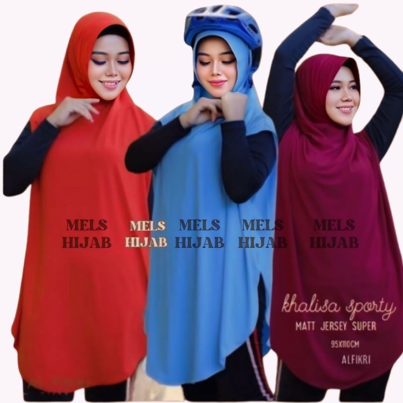 Mels Hijab - Daisa Sporty (Jilbab Olahraga Syari Pad Antem Jersey Super) Kerudung Olga Rompi Jumbo