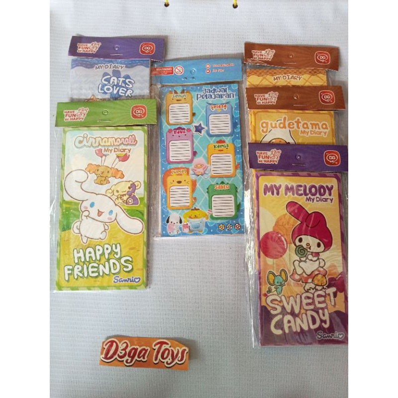 

buku diary mini/memo karakter isi 10pcs