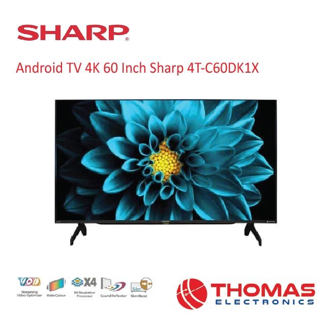 Android Led TV AQUOS 4K UHD 60 Inch Sharp 4TC60DK1X 4TC 60 DK 1X Garansi Resmi