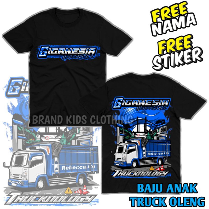 FREE STIKER BAJU Kaos Anak Anak Truck Oleng Giganesia Trucknology Pakaian Anak Baju Truck Oleng Baju