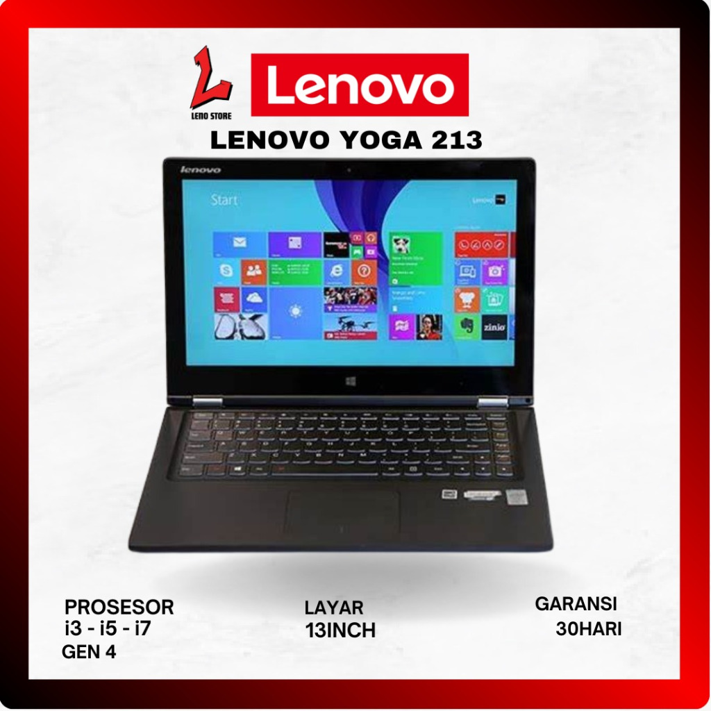 Laptop anak sekolah dan kuliah lenovo yoga 213 i3 i5 i7 generasi 4 second bergaransi
