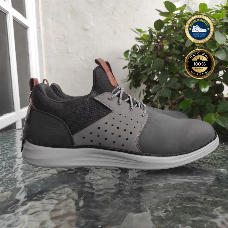 ORIGINAL GARANSI SEPATU PRIA SKECHERS CAMDA BLACK SIZE 45