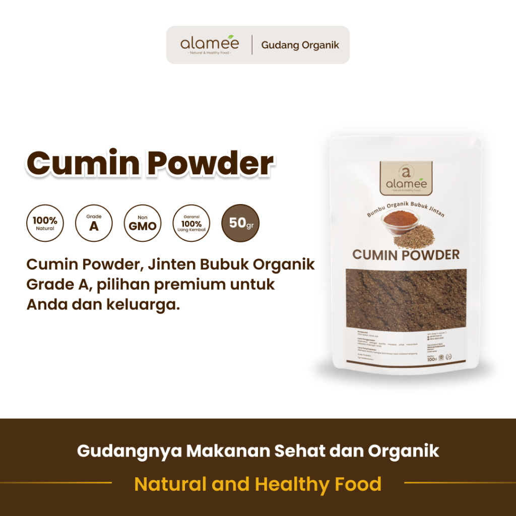 

alamee bumbu organik jintan 50 gram rempah aromatik yang 100 persen organik dari petani lokal herbal