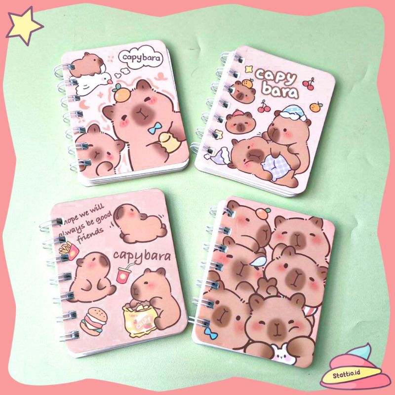 

Notebook spiral A7 CapyBara A-4222 BK-1574 Notebook Buku Kawat Hard Cover Catatan Agenda Mini