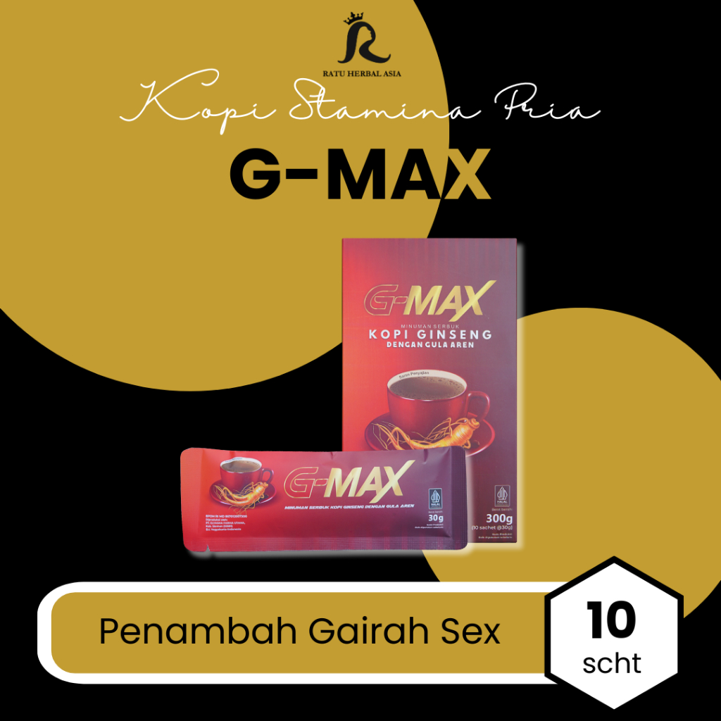 

Kopi Ginseng G-MAX Stamina Pria Kuat Tahan Lama 1 Box 10 Sachet