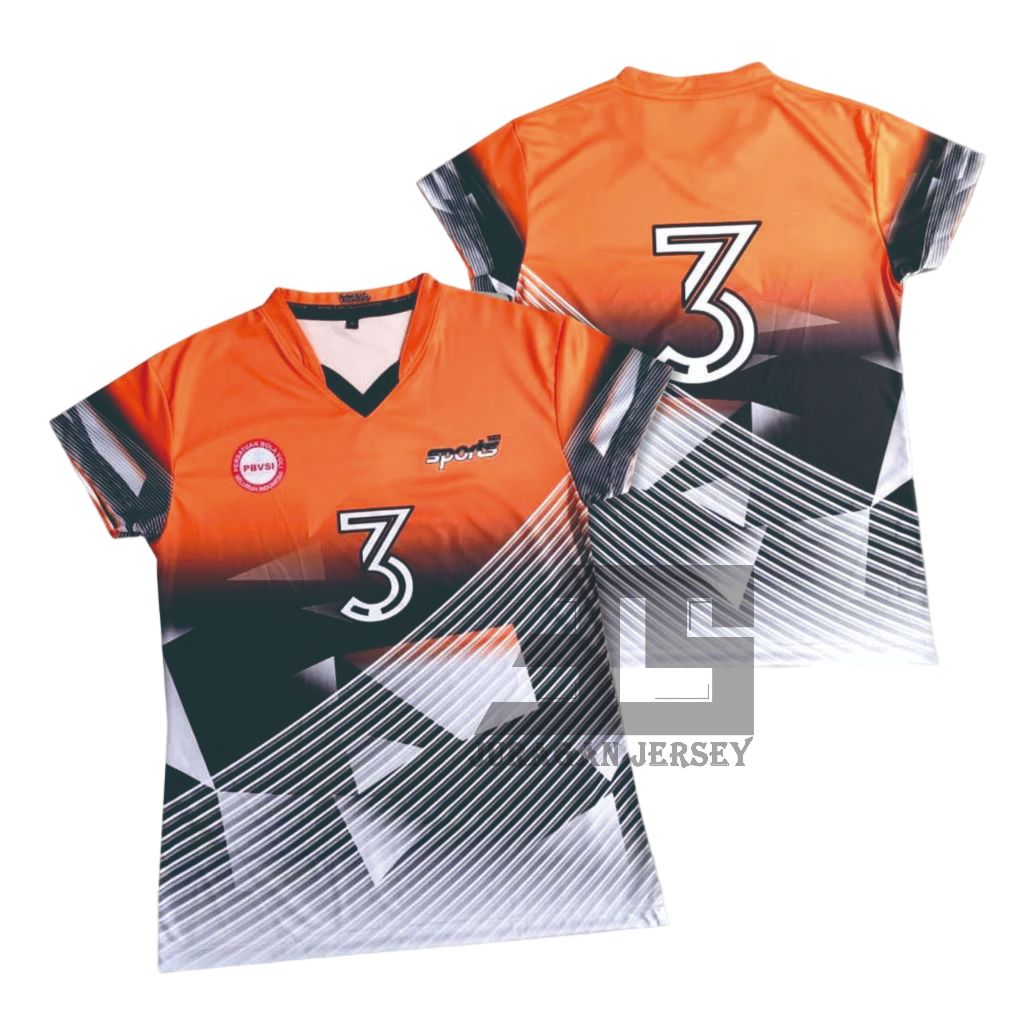 Atasan jersey Bola voli pria wanita uniseks 5218 Fullprinting sublimation size S M L XL XXL XXXL