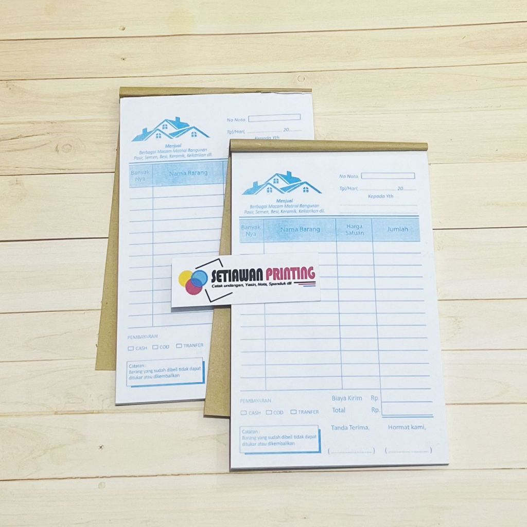 

Nota Toko Bangunan 1/4 Folio 1 ply dan 2 Ply ready stok