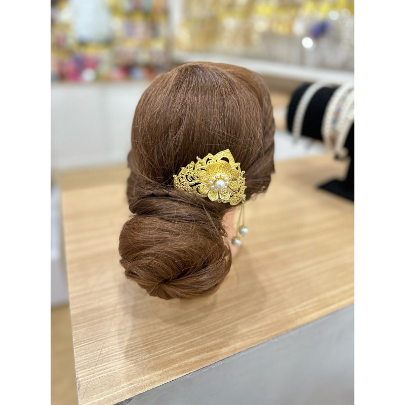 konde radha / hiasan sanggul konde alpaka emas bali lenter