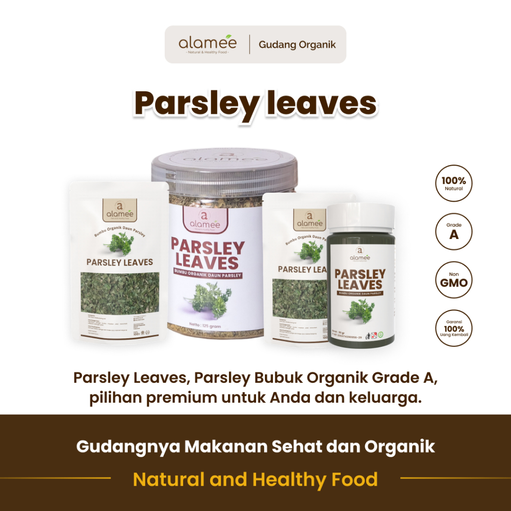 

alamee bumbu organik parsley tanpa bahan tambahan adalah herba segar dengan aroma menyegarkan rasa