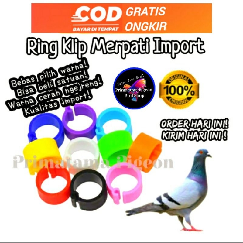 Ring Klip Merpati import/ Gelang Burung Merpati / Cincin Burung Merpati / Ring klip merpati import