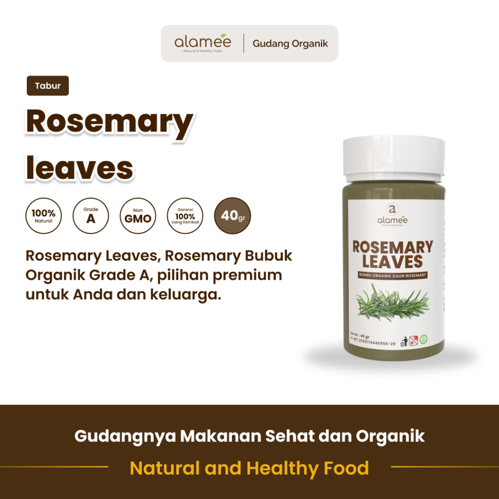 

alamee bumbu organik rosemary tabur menawarkan aroma harum yang meningkatkan selera dan kaya herrbal