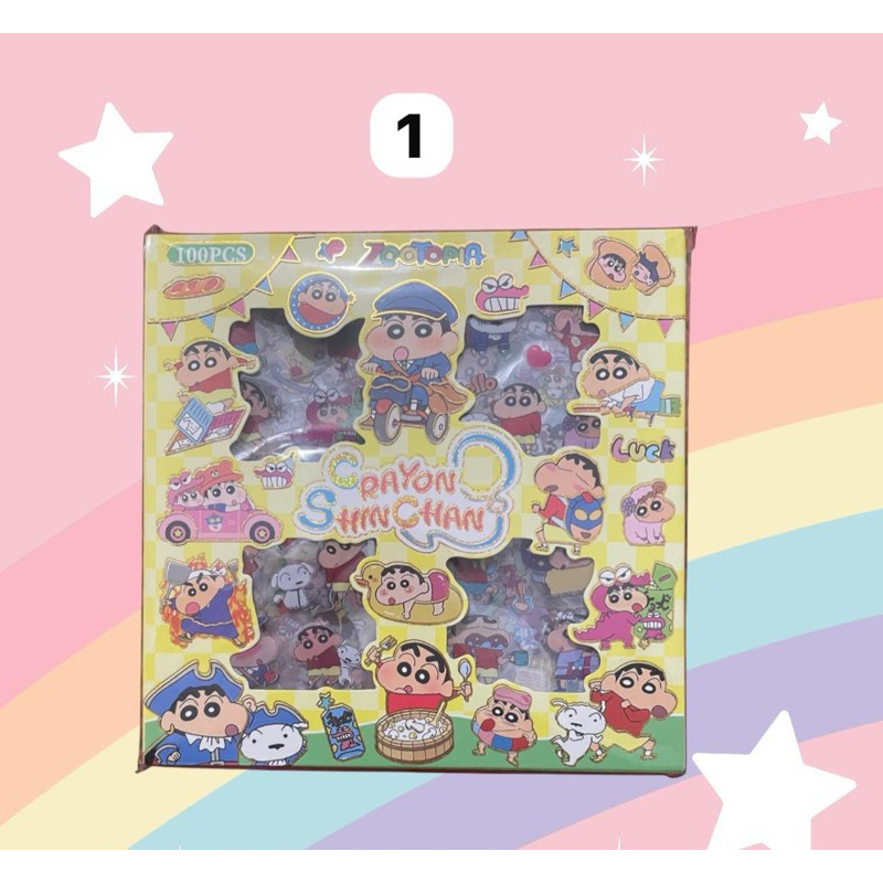 

STICKER SHINCHAN & NONOMOMO 100 Pcs/box Dekorasi Buku Gelas Stiker Anti Air waterproof/Sticker Lucu Stiker karakter