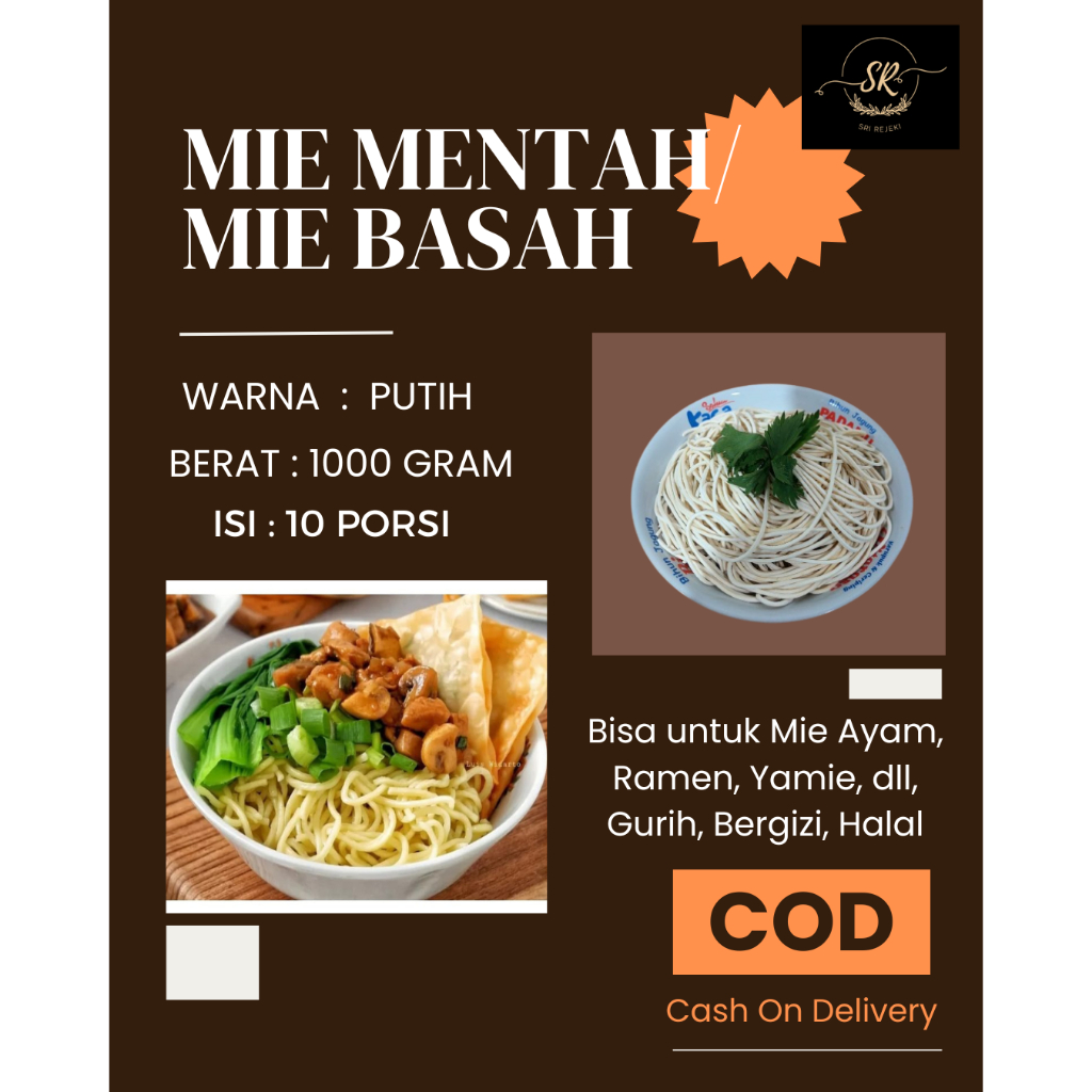 

Mie Basah Mie Ramen Lurus Mie Mentah untuk Mie Ayam 1000 Gram/ 1 kg Enak Kenyal Gurih Bergizi Halal Warna Putih