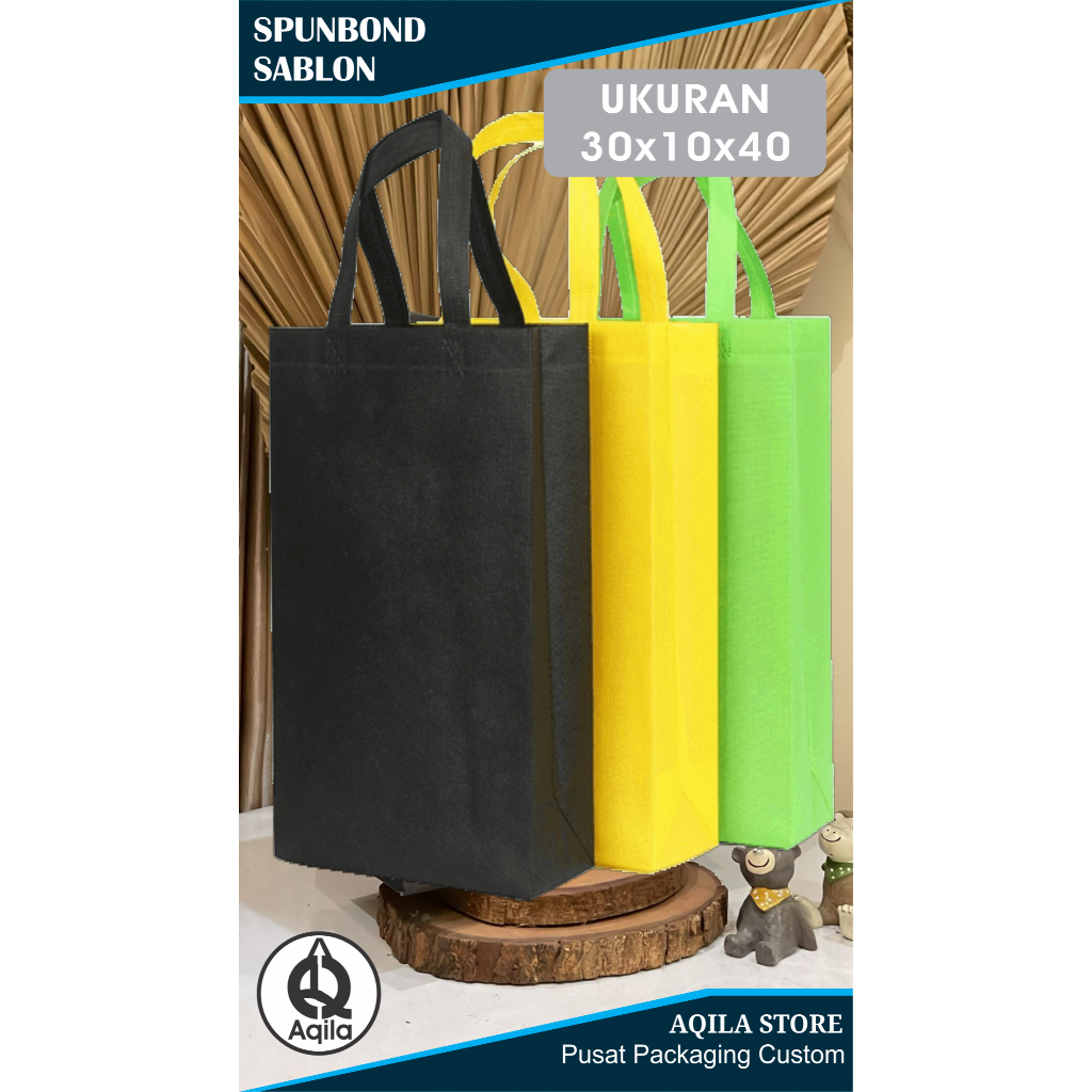 

Goodie Bag Tas Spunbond Tali 30x10x40 cm Gratis Sablon