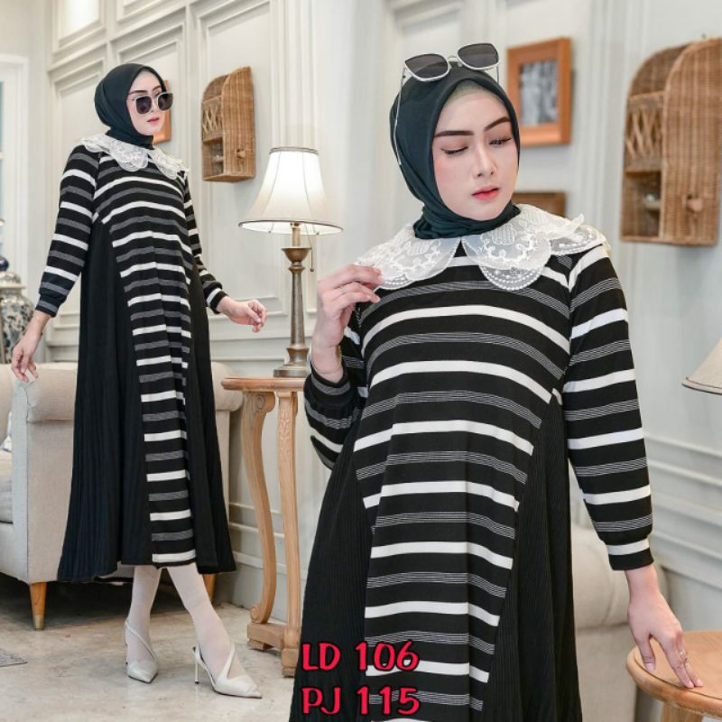 kayola dres kerah korea import baju wanita gamis wanita