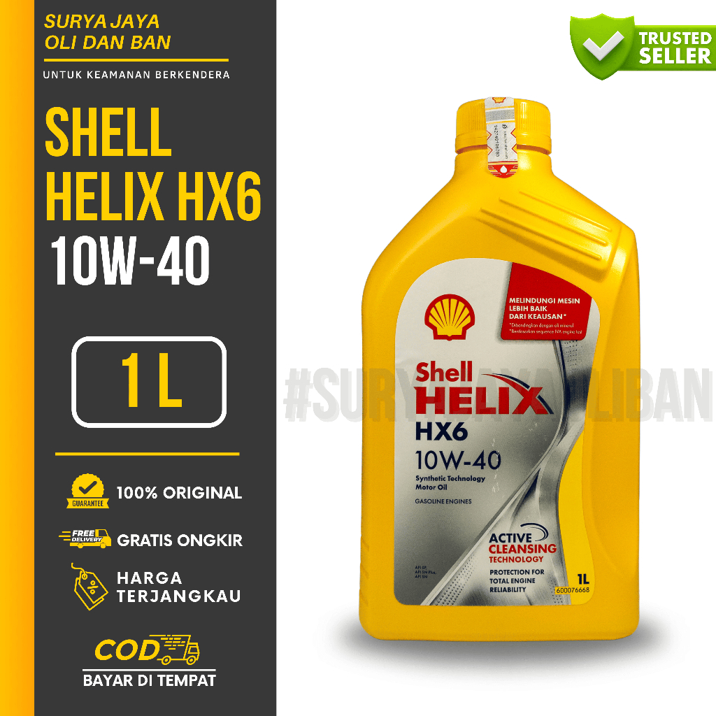 Oli Mobil Shell Helix HX6 10W-40 1 Liter / Oli Mesin Mobil