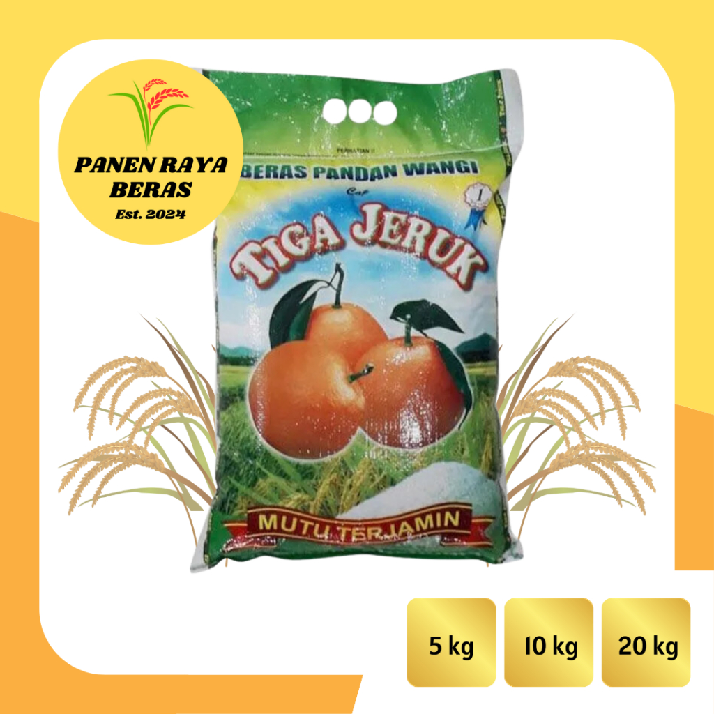 

Beras Pandan Wangi Cap Tiga Jeruk 5kg 10kg 20kg