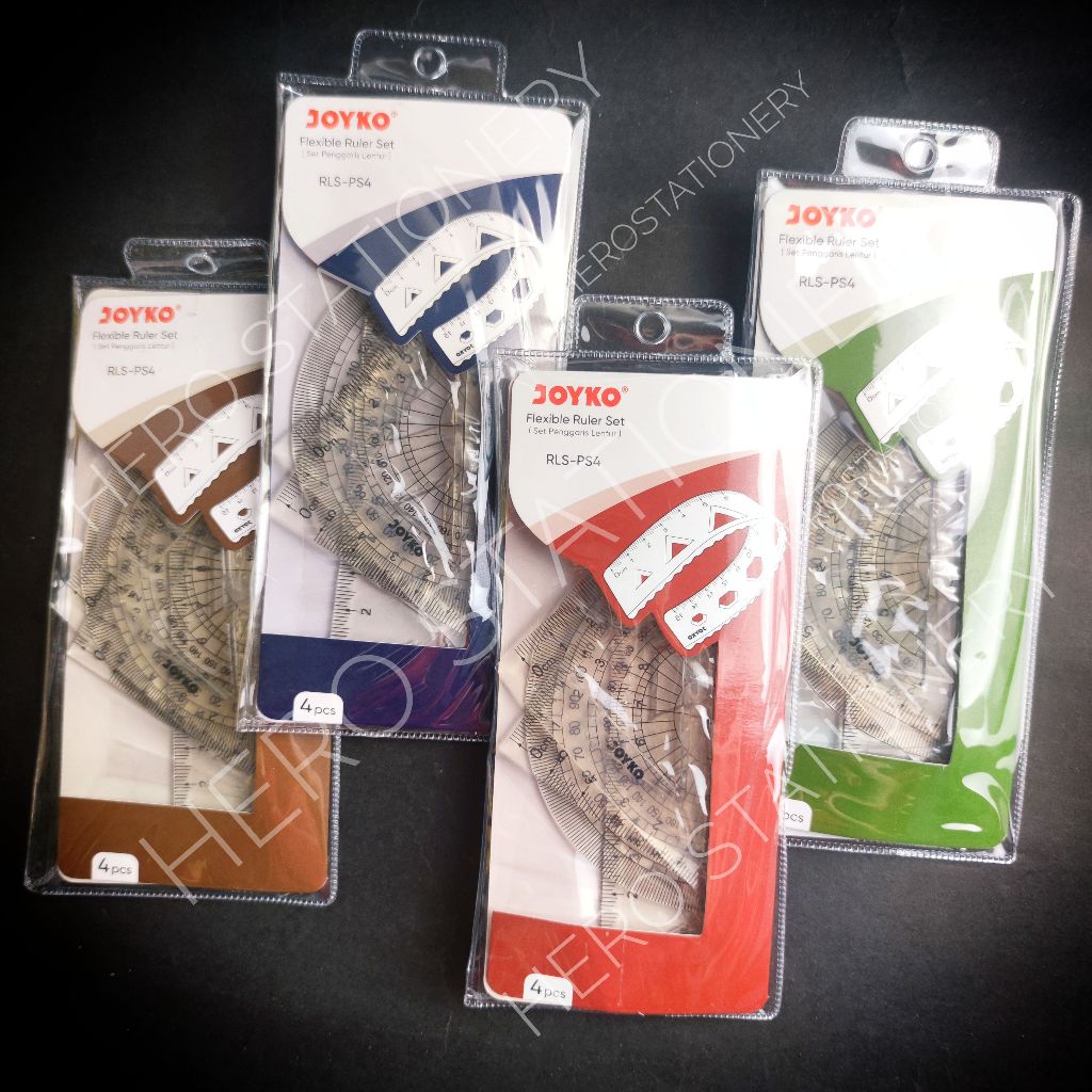 

Set penggaris busur mistar ukur matematika lentur joyko RLS-PS4