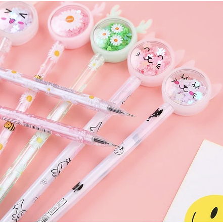 

❤LOLA❤ PULPEN GLITTER BUNNY | Pena Karakter Payet Gliter Bunny Lucu Black Ink Gel Pulpen Murah Gel Bolpen Gel Pastel Alat Tulis Karakter Kupu-Kupu Perlengkapan menulis