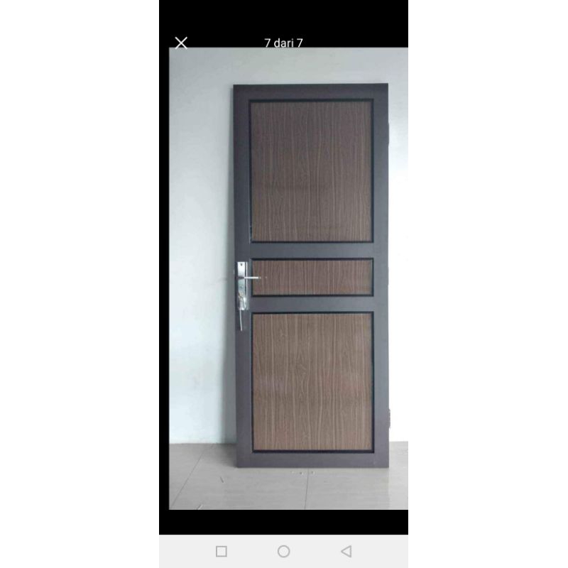 kusen+pintu panel almunium serat kayu komplit